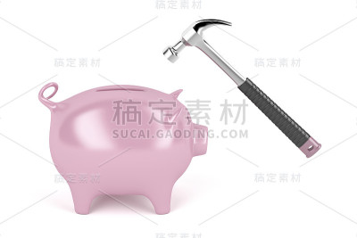 存钱罐和锤子