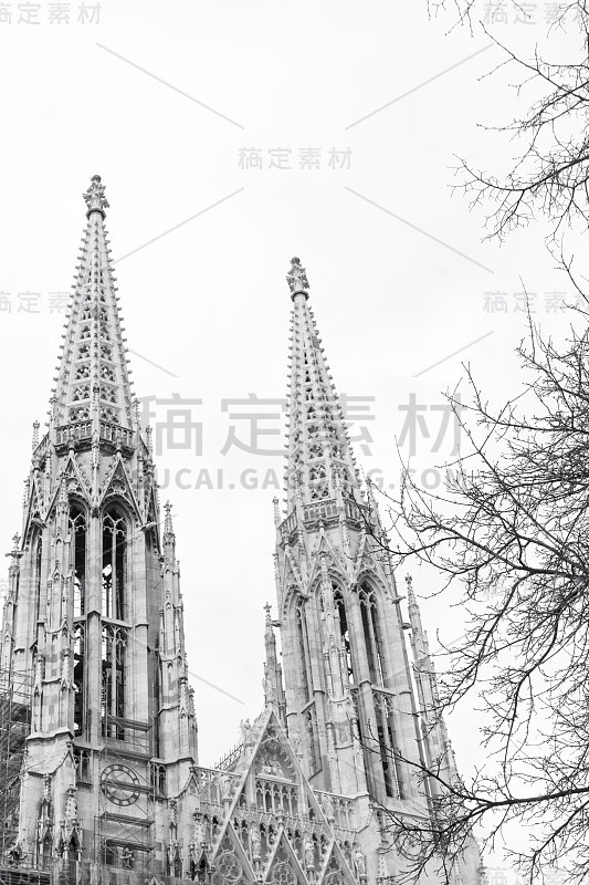 Votivkirche (Votivkirche)是位于奥地利维也纳的一座新哥特式教堂。欧洲。塔的观