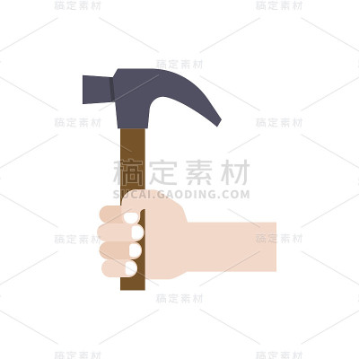 手持锤子插图