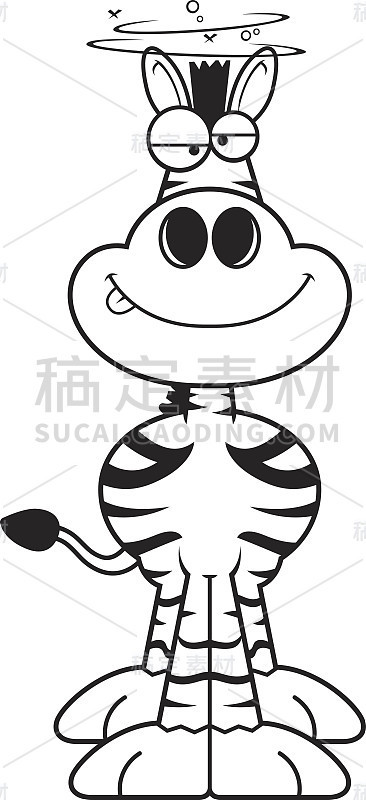 喝醉了卡通斑马