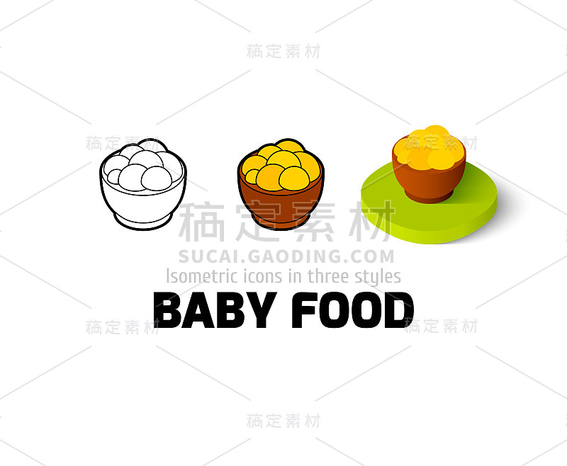 不同风格的婴儿食品图标