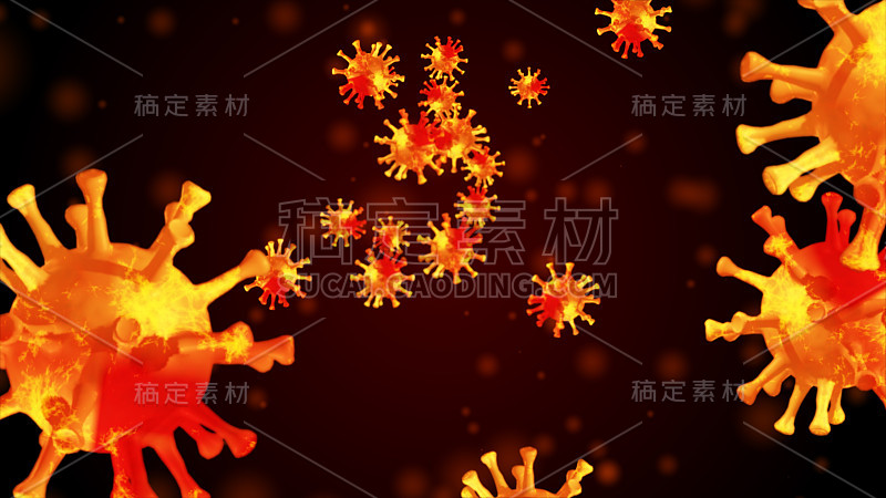 3d render Coronavirus (COVID-19), Virus of flu or 