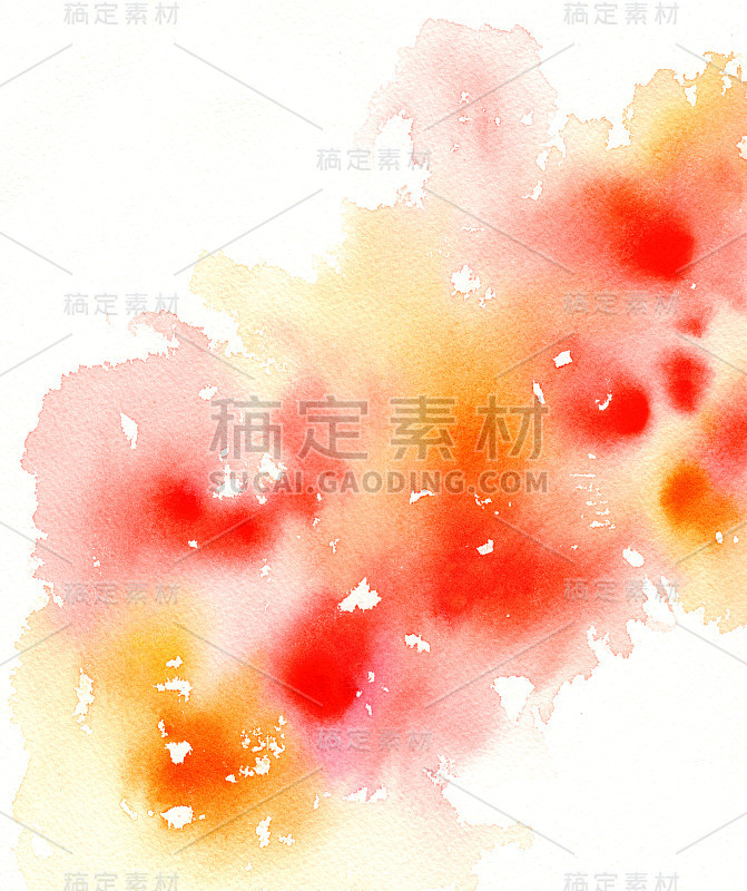 大红橙色水彩抽象点