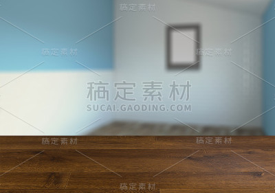 木制的桌子。现代浴室内部