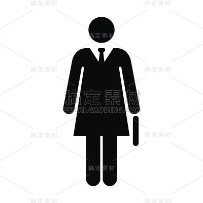 女商人图标矢量人符号在象形文字