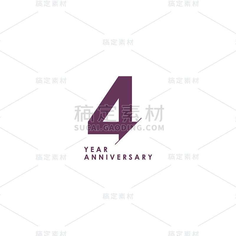 4 Years Anniversary Celebration Vector Template De