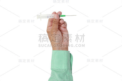 手里拿着针