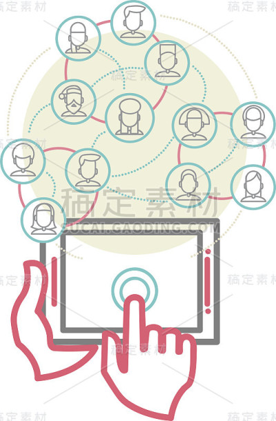 社交网络人概念矢量设计