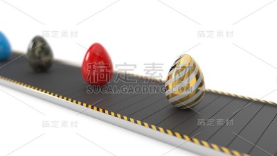 生产线上的复活节彩蛋。三维演示