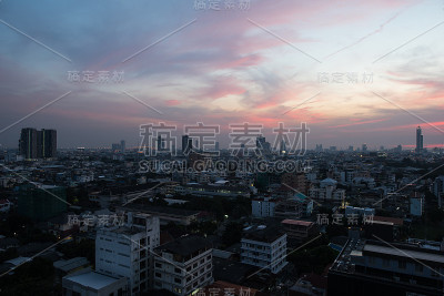 曼谷泰国城市景观，沙吞