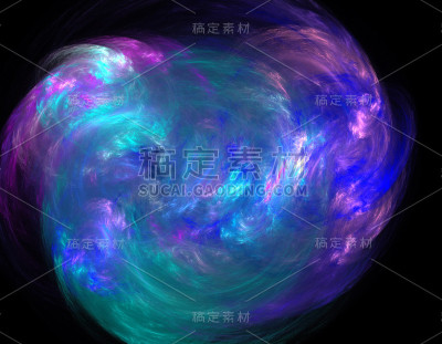 一个数字分形在黑色上的图像