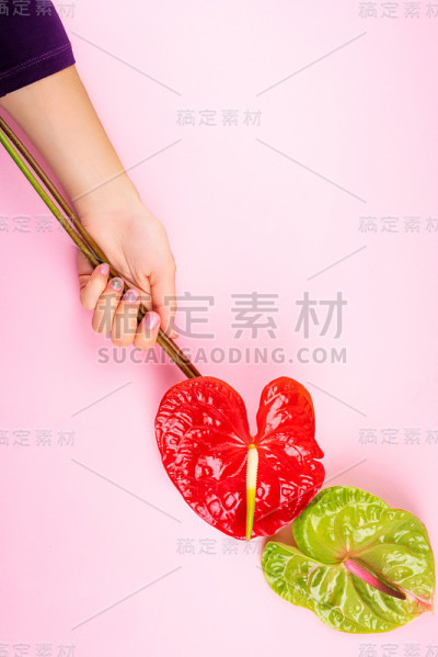 修指甲和鲜花。