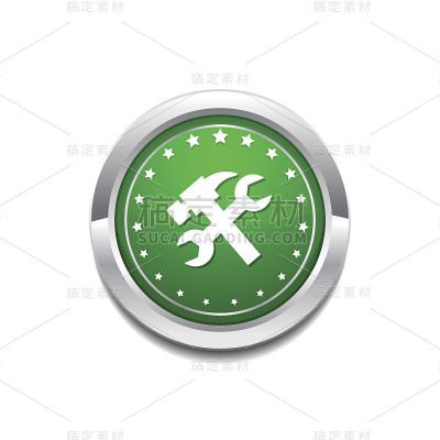 工具绿色矢量图标按钮