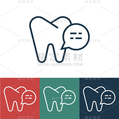 带牙齿信息的线性矢量图标