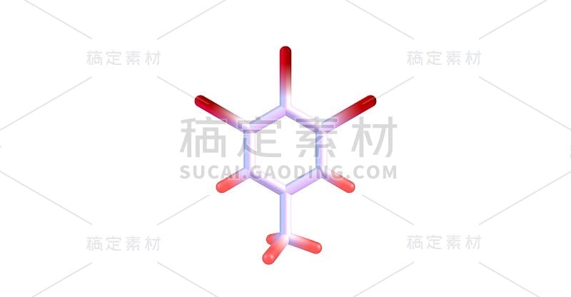 3,4,5-三溴甲苯分子结构孤立于白色上