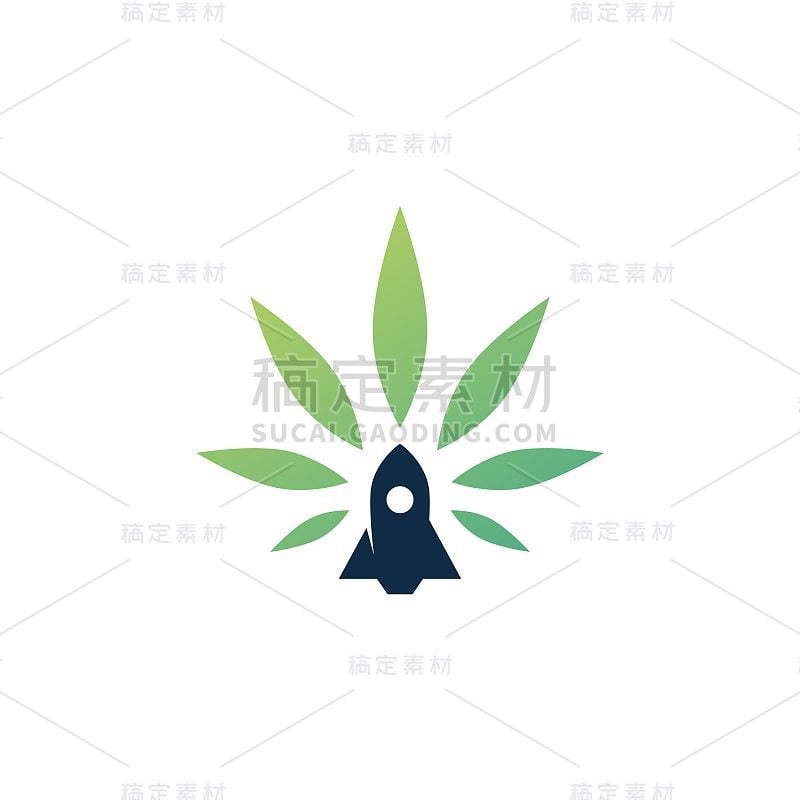 大麻火箭发射矢量图标插图