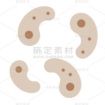 变形虫或细菌载体插图，平面风格图标