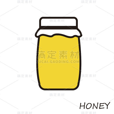 蜂蜜罐。图标糖浆或果酱。