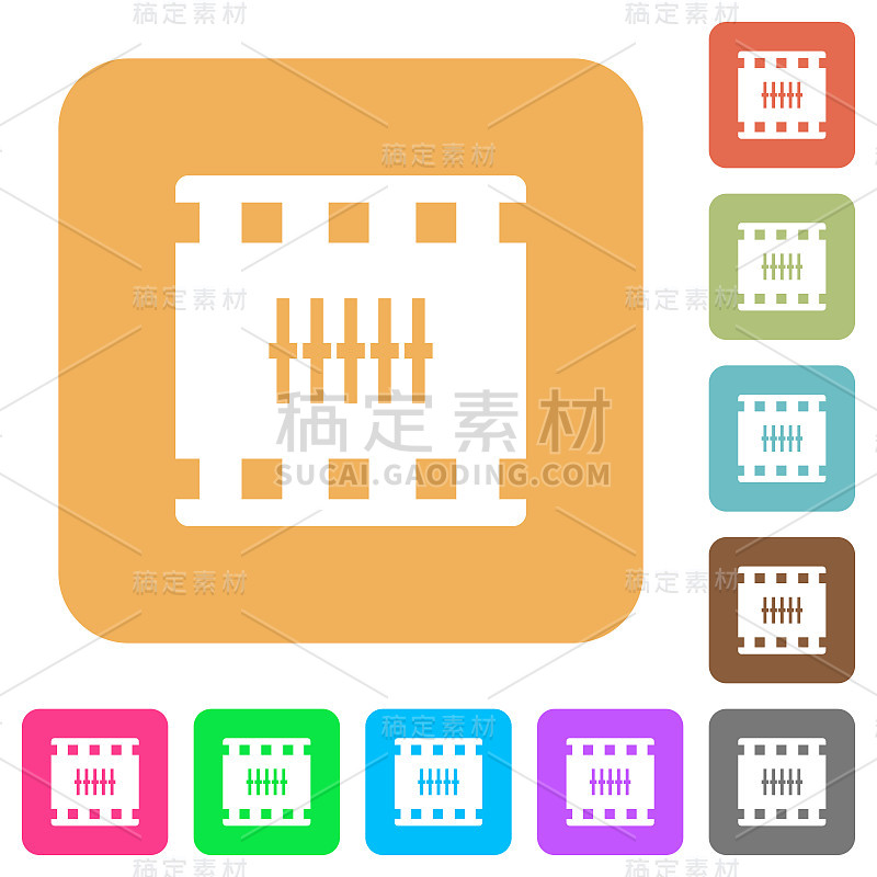 控制圆角正方形平面图标的影片