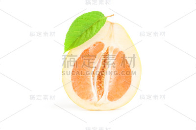 柚子孤立在一个白色的背景裁剪
