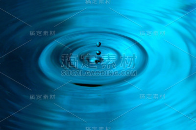 水滴撞击水面-蓝色