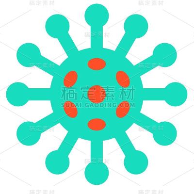病毒或细菌载体插图，平面风格图标