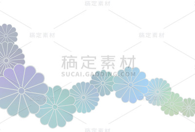 一个冷菊花图案的插图流动像一条缎带。
