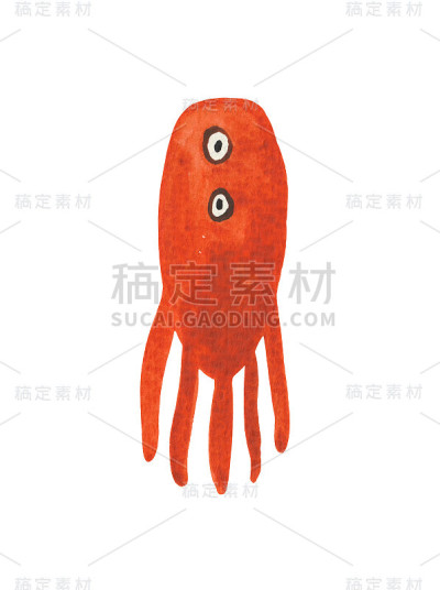水彩欢快的橙色微生物
