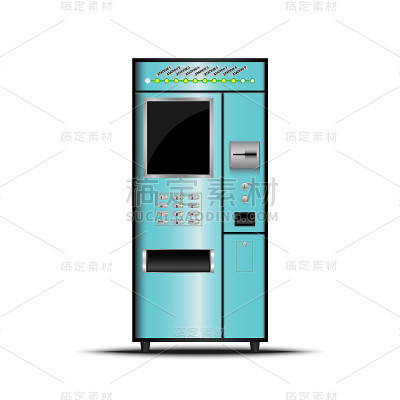 售票机，自助售票机，矢量，插图