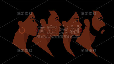 黑人男女。漂亮的人在一起。