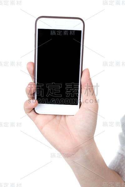 孤立的女性双手握着电话