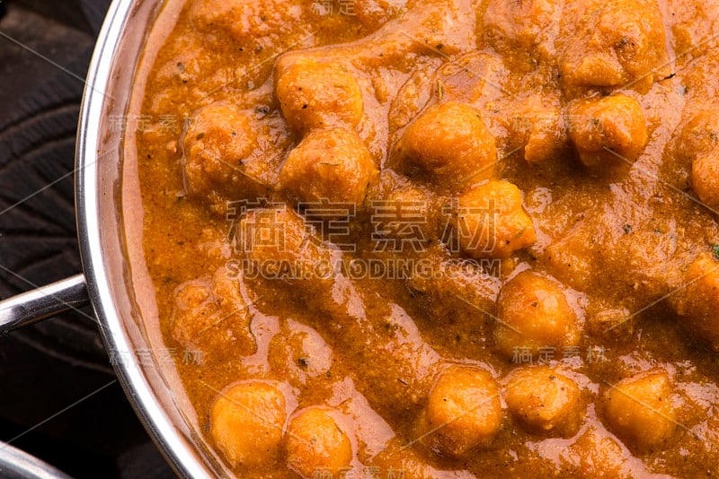 Chana Masala:传统的印度菜，有鹰嘴豆和咖喱