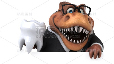 有趣的Trex - 3D插图