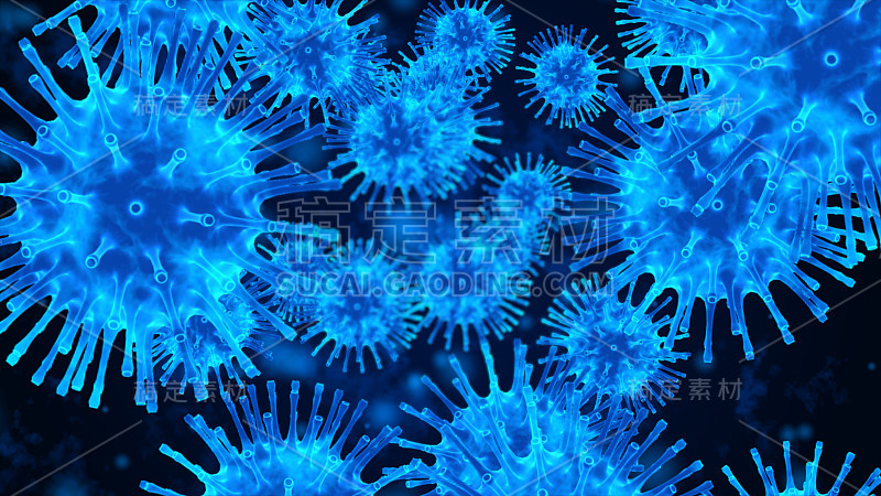 3d render Coronavirus (COVID-19), Virus of flu or 