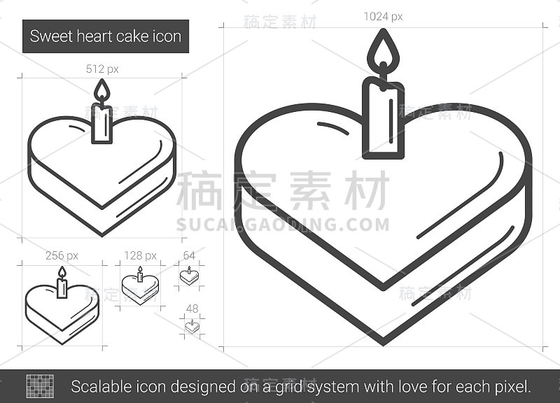 甜心蛋糕线图标