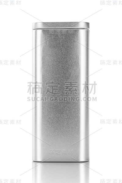 空白包装银金属盒优质产品设计模型孤立在白色背景