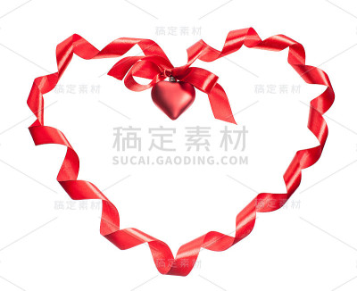 红丝带的心