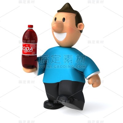 有趣的休闲男人- 3D插图