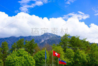瑞士阿尔卑斯山的美丽景色