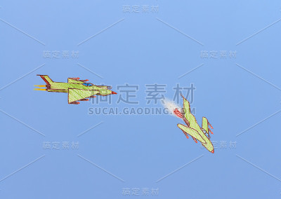 孩子们画的空战
