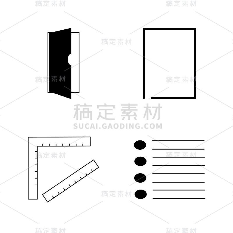 基本内容线性轮廓向量图标集