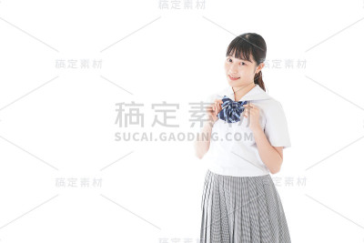 穿着制服的年轻学生肖像