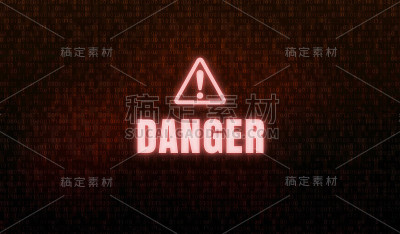 电脑屏幕上的警告标志(电脑病毒、黑客攻击等)