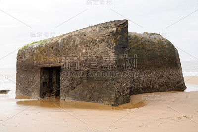 堡垒德军在法国沙滩海岸
