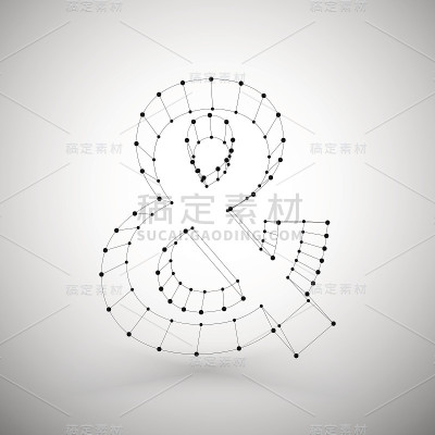 三维网格时尚&符号在白色背景，单一