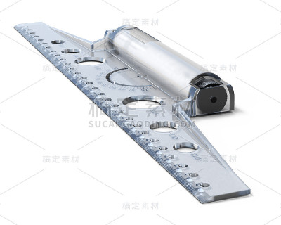 在白色背景上孤立的丁字尺。三维渲染