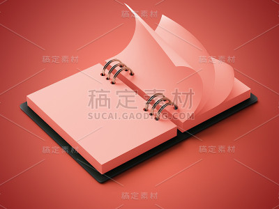 空白红纸记事本