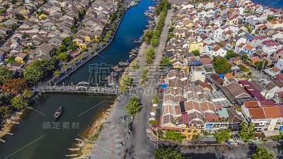 会安古镇全景鸟瞰图