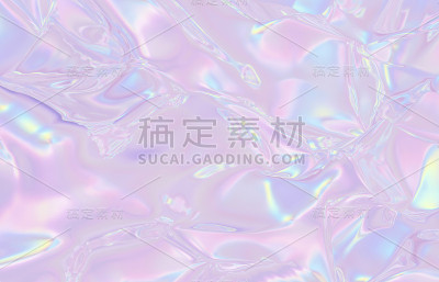 抽象几何晶体背景，彩虹色纹理，切割宝石，液体。