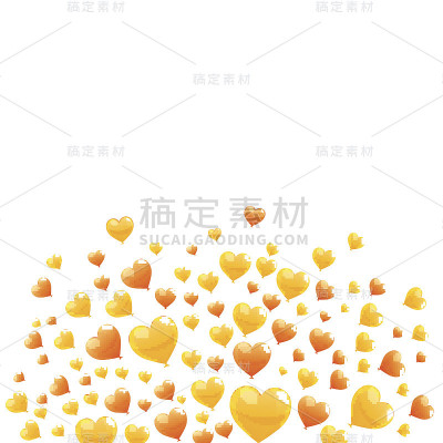 矢量背景与心脏气球